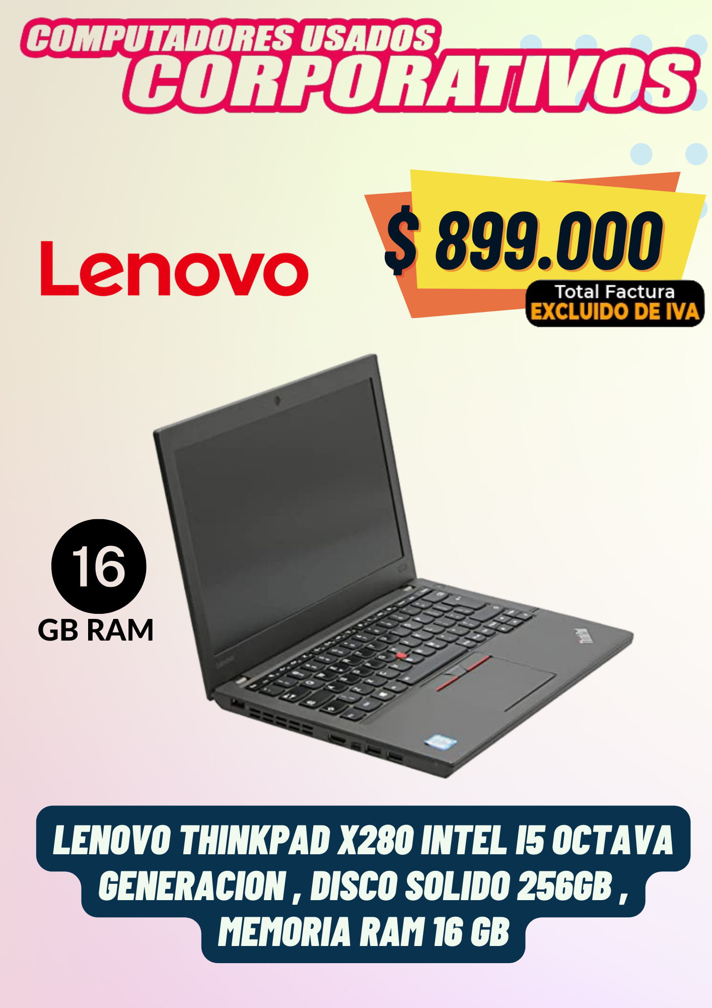 LENOVO X280 INTEL®CORE™ 5 OCTAVA